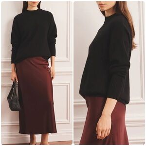 NAADAM Luxe Cashmere Oversized Crewneck Sweater Black